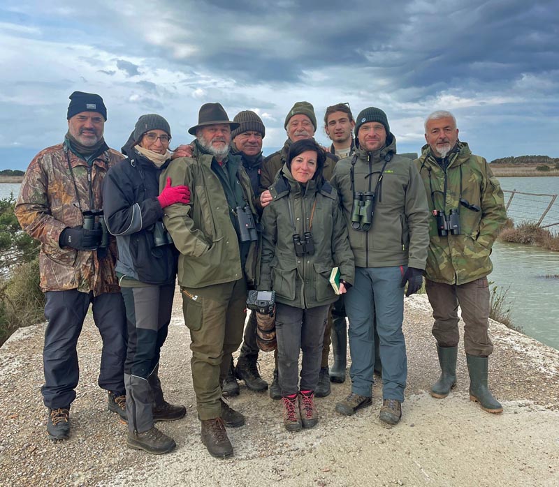 Il gruppo che ha partecipato al censimento dell'avifauna nel Parco della Maremma