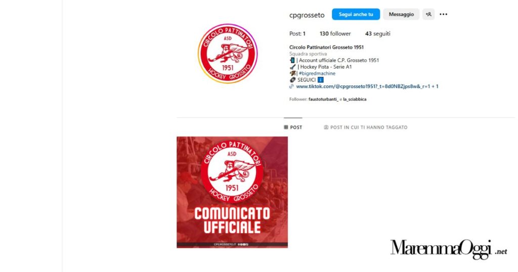 La nuova pagina Instagram del Cp Grosseto 1951