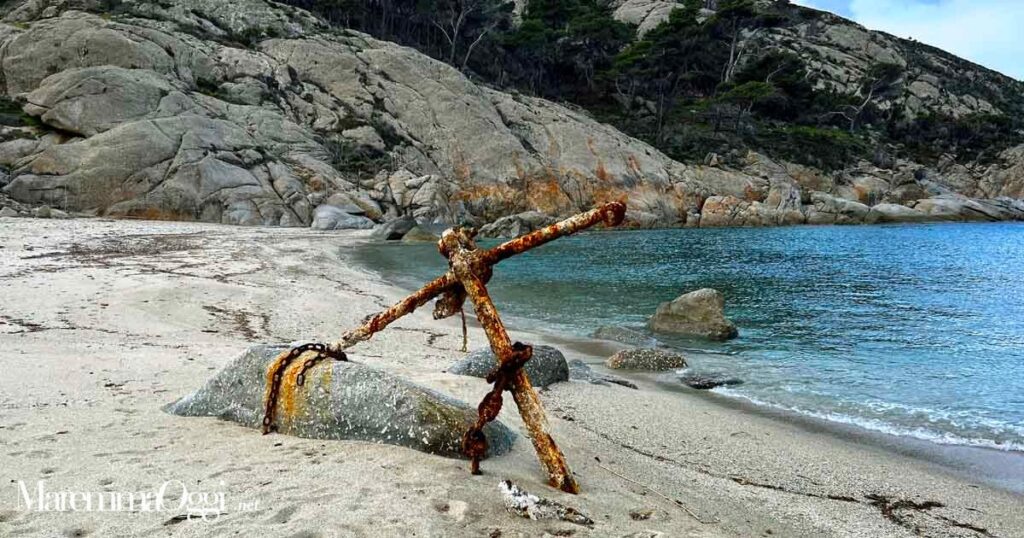 La spiaggia di cala Maestra, l'unica sull'isola di Montecristo