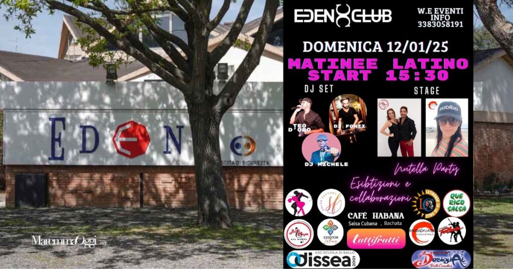 Una domenica diversa alla sala Eden, edicata al ballo latino e caraibico: il prossimo 12 gennaio ecco l'evento tanto atteso. Ci saranno 3 dj, esibizioni e stage