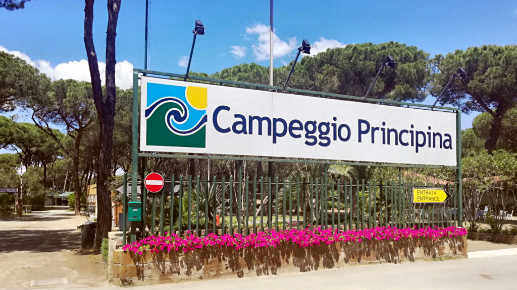 L'ingresso del Campeggio Principina