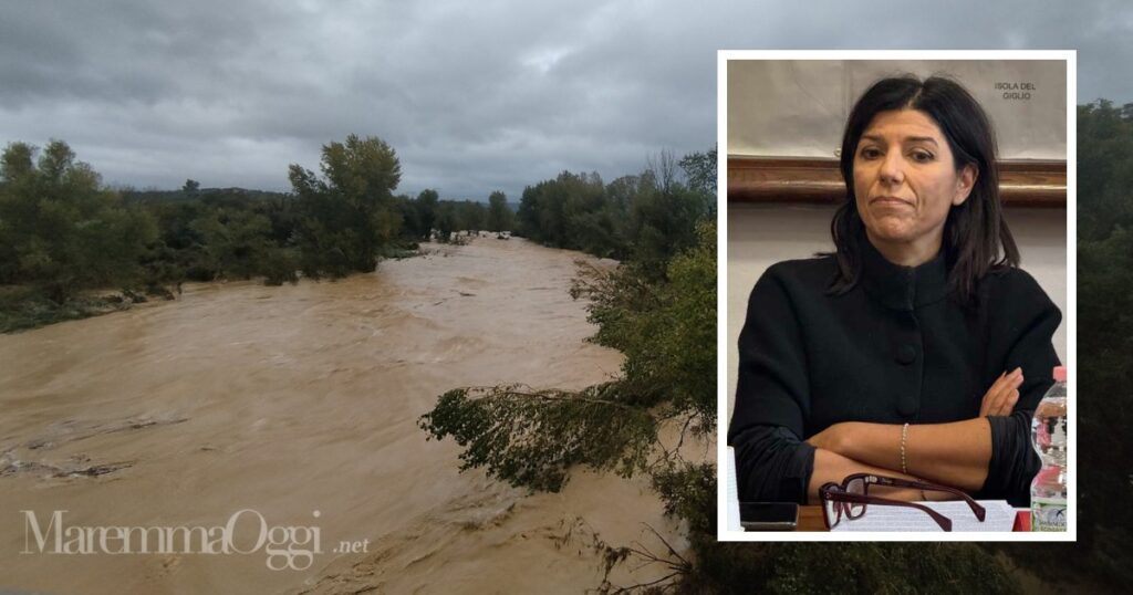 Emergenza nazionale per le alluvioni che hanno colpito San Vincenzo in settembre e Suvereto, Campiglia e Venturina in ottobre. Nel riquadro l'assessora Monia Monni