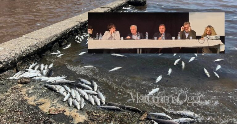 La laguna di Orbetello e un momento dell'incontro di venerdì