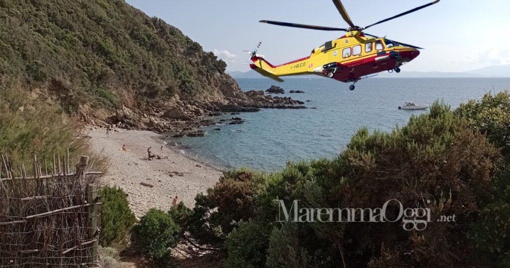 L'elicottero Pegaso e la zona di poggio alle Canne, a Piombino