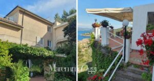 Due immagini dell'hotel Vittoria di Porto Santo Stefano, dal quale la vista è splendida