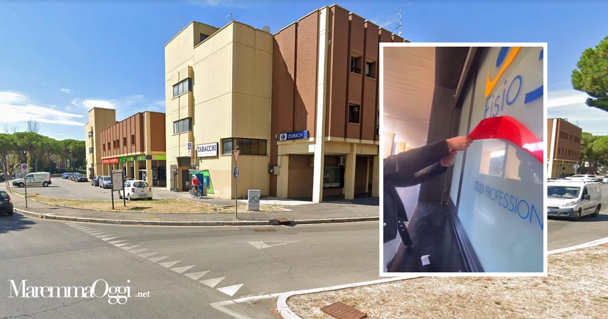 Il centro commerciale di Gorarella e un frame del video postato sui social