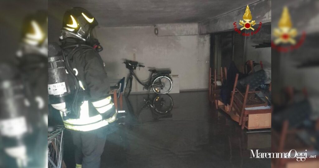 Il garage della palazzina in via Lago di Nemi