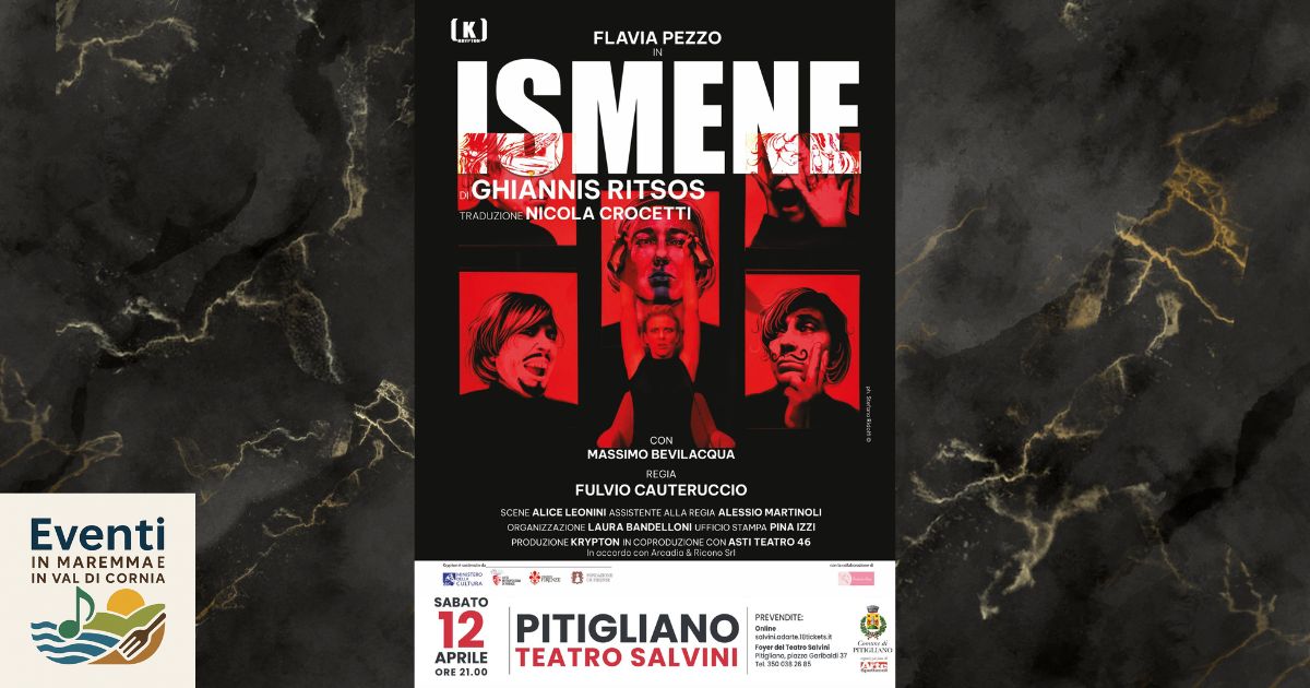 La locandina dello spettacolo teatrale "Ismene"