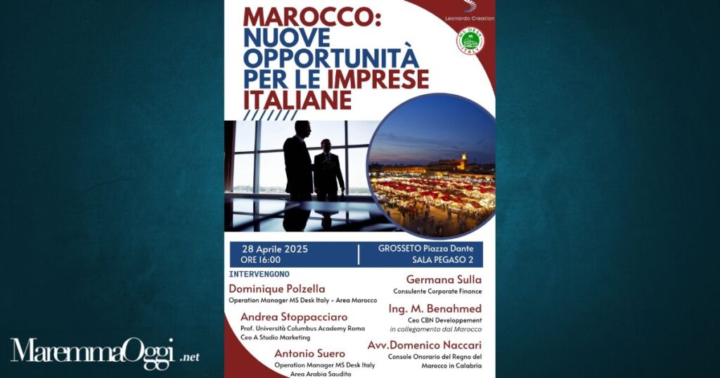 La locandina del convegno “Marocco: nuove opportunità per le imprese italiane”