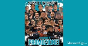 La grafica dell'Orbetello che celebra la promozione