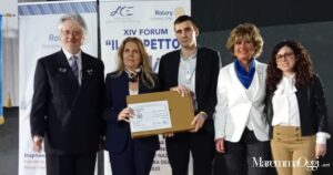 Un momento della premiazione di Davide Caroti